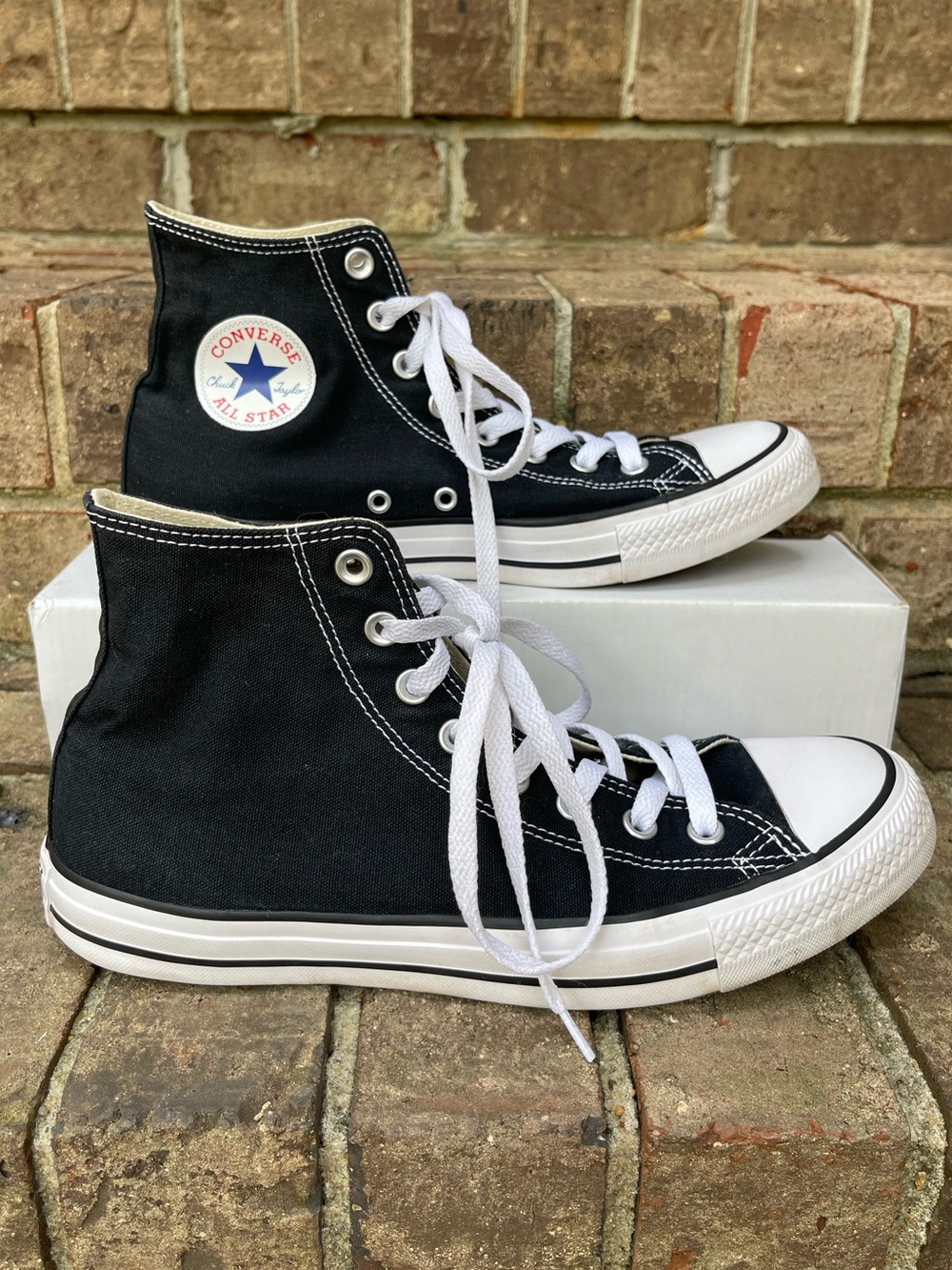 Converse Chuck Taylor All Star Black High Top Sneakers M 8.5 W 10.5 - Picture 9 of 16